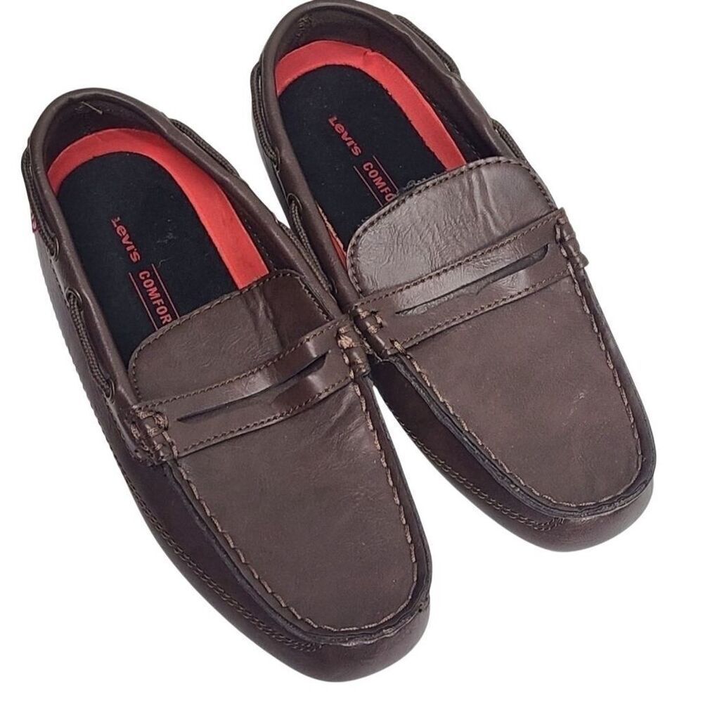 Levi's Mens Classic Driver‎ Shoes Size 7.5 Brown Slip On Loafers